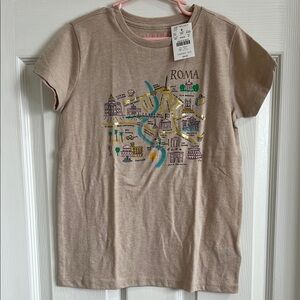 NWT Crewcuts Roma Graphic Kids T-Shirt - Beige